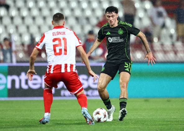 Colby Donovan of Celtic Crvena zvezda v Celtic, UEFA Europa League, Football, Rajko Mitic Stadium, Belgrade, Serbia - 24 Sep 2025Belgrade Rajko Mitic Stadium Serbia EDITORIAL USE ONLY No use with unauthorised audio, video, data, fixture lists, club league logos or live services. Online in-match use limited to 120 images, no video emulation. No use in betting, games or single club league player publications. Copyright: xNikolaxKrstic Shutterstockx 15498417bb
