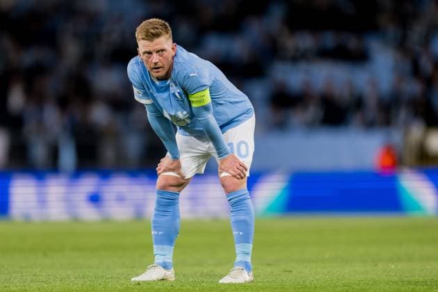 250924 Anders Christiansen of Malmö FF looks dejected during the UEFA Europa League football match between Malmö FF and Ludogorets on September 24, 2025 in Malmö Photo Petter Arvidson BILDBYRAN kod PA PA1085 fotboll football soccer fotball uefa europa league europa league malmö ff ludogorets bbeng depp  Copyright: PETTERxARVIDSON BB250924PA139