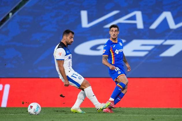September 24, 2025, Getafe, Madrid, Spain: Alex Sancris of Getafe CF in action during the Spanish League, LaLiga EA Sports, football match played between Getafe CF and Deportivo Alaves at Coliseum de Getafe stadium on September 24, 2025, in Getafe, Spain. Getafe Spain - ZUMAa181 20250924_zaa_a181_128 Copyright: xDennisxAgyemanx
