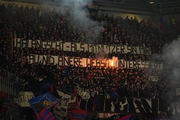 UEFA Europa League SC Freiburg vs FC Basel, 24 09 2025 Basel fan block with a banner UEFA Europa League SC Freiburg vs FC Basel, Europa Park Stadium, 24 09 2025 Copyright: xBEAUTIFULxSPORTS Boscox