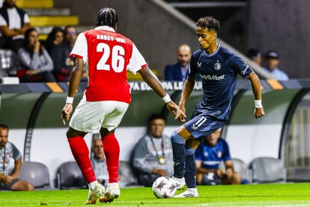 BRAGA , 24-09-2025 , Stadium municipal de Braga , season 2025 2026 , Europa League football , Braga FC - Feyenoord , picture shows Feyenoord player Goncalo Borges Braga - Feyenoord  x31178904x Copyright: