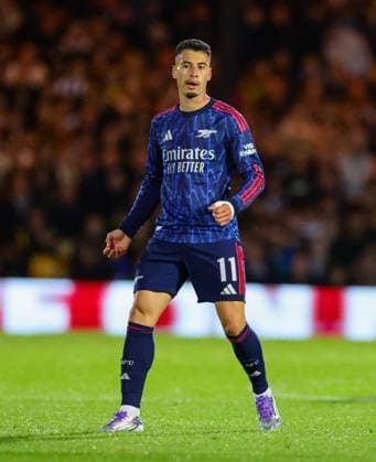 24th September 2025; Vale Park, Stoke, Staffordshire, England; EFL Carabao Cup Football, Port Vale versus Arsenal; Gabriel Martinelli of Arsenal  RogerxEvans
