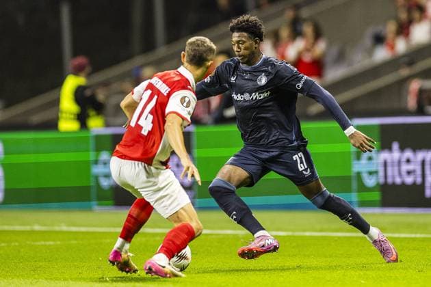 BRAGA , 24-09-2025 , Stadium municipal de Braga , season 2025 2026 , Europa League football , Braga FC - Feyenoord , picture shows Feyenoord player Gaoussou Diarra Braga - Feyenoord  x31179104x Copyright: