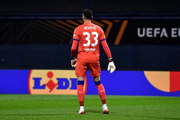 Zagreb, Croatia, September 24th 2025, Ivan Nevistic of Dinamo during the UEFA Europa League, League phase Matchday 1, match between Dinamo Zagreb (Croatia) and Fenerbahce (Turkey) at Stadium Maksimir, Zagreb, Croatia.(Photo by Natasa Kupljenik Sports Press Photo)  Copyright: xNatasaxKupljenikx xSPPx Sportspressphoto_SPR31344