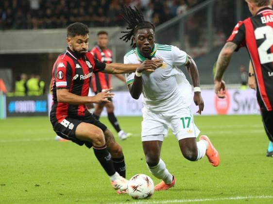 RECORD DATE NOT STATED OGCNICE AS ROME LIGUE EUROPA SERGE HAOUZI MAXPPP - Nice Ligue Europa 1ere journee a l Allianz Riviera de Nice le 24 Septembre 2025 l OgcNice recoit le club italien de l AS Roma Le nicois Sanson au prise avec l italien Kone Nice Alpes Maritimes France France  Copyright: xMAXPPPxSERGExHAOUZIx SHZ202509245901 SHZ202509245901