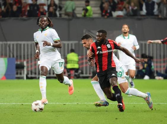 OGC NICE AS ROMA EUROPA LEAGUE PHOTOPQR NICE MATIN Sebastien Botella ; NICE ; 24 09 2025 ; OGC NICE AS ROMA EUROPA LEAGUE FOOTBALL Jeremie boga NICE France  Copyright: xPHOTOPQR NICExMATIN MAXPPPxSebastienxBotellax 20250924NIM5910 20250924NIM5910