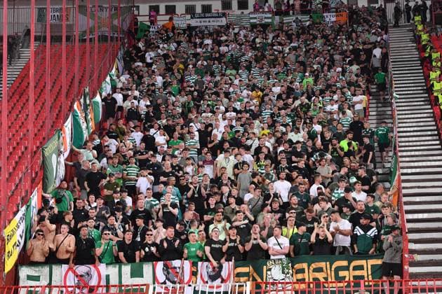 CRVENA ZVEZDA vs CELTIC GLASGOW SUPPORTERS football Crvena zvezda vs Celtic Glasgow UEFA Europa league match at Rajko Mitic stadium, Belgrade 24.09.2025 FOOTBALL, UEFA EUROPA LEAGUE, CRVENA ZVEZDA, RED STAR, CELTIC GLASGOW Belgrade Rajko Mitic stadium Serbia Copyright: xVMx xMNxPressx