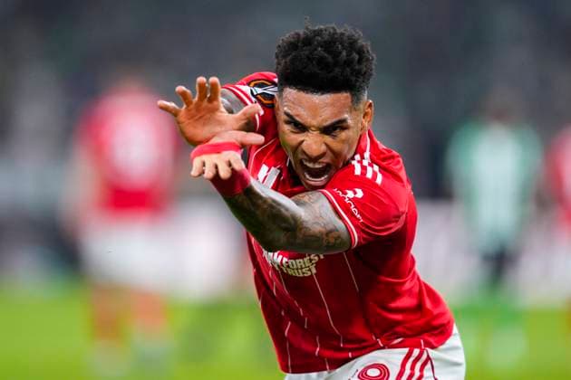 Sport Themen der Woche KW 39 September 24, 2025, Sevilla, Sevilla, SPAIN: Igor Jesus of Nottingham Forest FC celebrates a goal during the UEFA Europa League, football match played between Real Betis and Nottingham Forest at La Cartuja stadium on September 24, 2025, in Sevilla, Spain. Sevilla SPAIN - ZUMAa181 20250924_zaa_a181_167 Copyright: xJoaquinxCorcherox