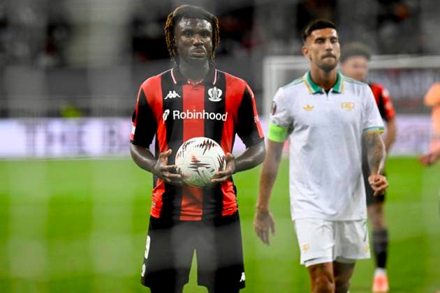 FOOTBALL : OGC Nice VS AS Roma - UEFA Europa League - 24 09 2025 Terem Moffi (OGC Nice) - UEFA Europa League match between OGC Nice and AS Roma on September 24, 2025 at the Allianz Riviera Stadium in Nice. NiceFrance  Copyright: xWilliamxCannarellax