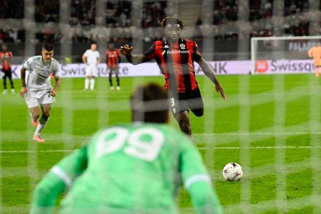 FOOTBALL : OGC Nice VS AS Roma - UEFA Europa League - 24 09 2025 Terem Moffi (OGC Nice) - UEFA Europa League match between OGC Nice and AS Roma on September 24, 2025 at the Allianz Riviera Stadium in Nice. NiceFrance  Copyright: xWilliamxCannarellax