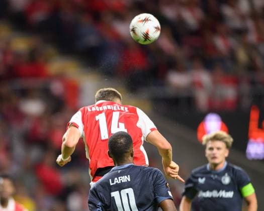 September 24, 2025, Braga, Braga, Portugal: GUSTAF LAGERBIELKE from SC Braga seen on action during the UEFA Europe League 2025 26 match between SC Braga and Feyenoord, on September 24, 2025 at Estadio Municipal de Braga, Braga, Portugal Braga Portugal - ZUMAl192 20250924_zsp_l192_028 Copyright: xMiguelxLemosx