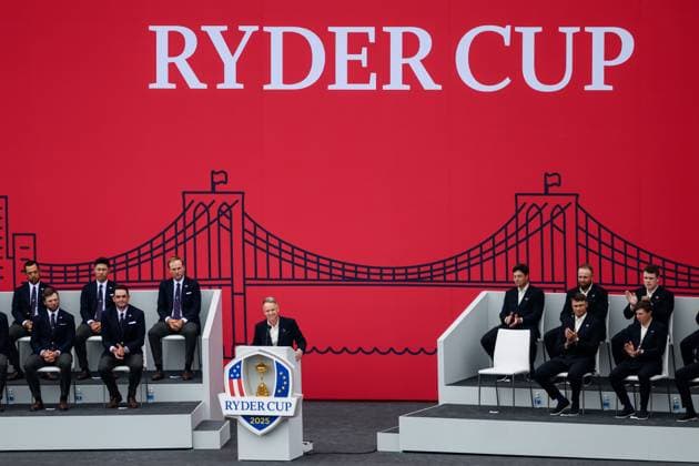 250924 Team Captain Luke Donald of Team Europe during the Ryder Cup opening ceremony on day 2 of the Ryder Cup on September 24, 2025 in New York Photo Jesper Zerman BILDBYRAN kod JZ JZ0615 golf ryder cup day 2 bbeng  Copyright: JESPERxZERMAN BB250924JZ101