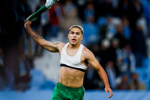 MALMÖ, SWEDEN 20250924 Ludogorets Caio Vidal celebrates after the victory after Wednesdays Europa League soccer match between Malmö FF and PFK Ludogorets Razgrad at Eleda Stadion New Malmö Stadium MALMÖ SWEDEN x10600x  Copyright: xAndreasxHillergren TTx EUROPA LEAGUE MALMÖ-LUDOGORETS