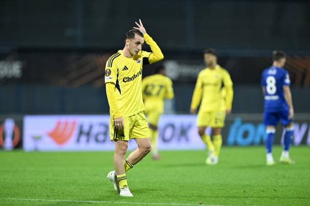 Dinamo Zagreb v Fenerbahce - UEFA Europa League ZAGREB, CROATIA - SEPTEMBER 24: Kerem Akturkuglu (9) of Fenerbahce during the UEFA Europa League week 1 match between Dinamo Zagreb and Fenerbahce at Maksimir Stadium in Zagreb, Croatia, on September 24, 2025. Elif Ozturk Anadolu Zagreb Croatia. Editorial use only. Please get in touch for any other usage.  Copyright: x2025xAnadoluxElifxOzturkx