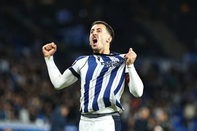 Mikel Oyarzabal (Sociedad), SEPTEMBER 24, 2025 - Football Soccer : Oyarzabal celebrate after his goal during Spanish LaLiga EA Sports match between Real Sociedad - RCD Mallorca at the Estadio de Anoeta in San Sebastian, Spain. Noxthirdxpartyxsales  aflo_304691754