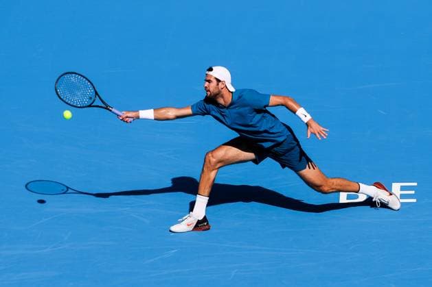 BEIJING, CHINA - SEPTEMBER 25: Karen Khachanov of Russia competes in the Men s Singles Round of 32 match against Alexandre Muller of France on day 4 of the 2025 China Open at National Tennis Center on September 25, 2025 in Beijing, China.  Copyright: xVCGx 111593106396