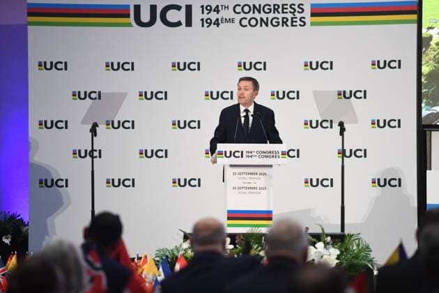 2025 UCI Road World Championships Picture by Simon Wilkinson SWpix.com - 25 09 2025 - Cycling - 2025 UCI Road World Championships - Kigali, Rwanda - 194th UCI Congress - KCC Kigali Convention Centre - UCI President David Lappartient Kigali City Kigali Convention Centre Rwanda Copyright: x xSWpix.comx(t axPhotographyxHubxLtd)xSimonxWilkinson SWpix.comx SWP-3030-6584