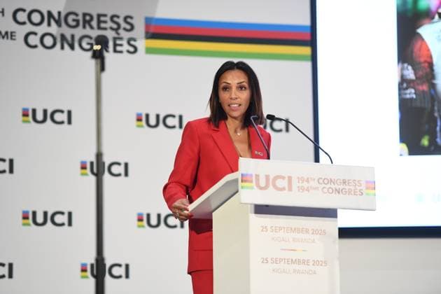 2025 UCI Road World Championships Picture by Simon Wilkinson SWpix.com - 25 09 2025 - Cycling - 2025 UCI Road World Championships - Kigali, Rwanda - 194th UCI Congress - KCC Kigali Convention Centre -UCI Director General AMINA LANAYA Kigali City Kigali Convention Centre Rwanda Copyright: x xSWpix.comx(t axPhotographyxHubxLtd)xSimonxWilkinson SWpix.comx SWP-3030-6587