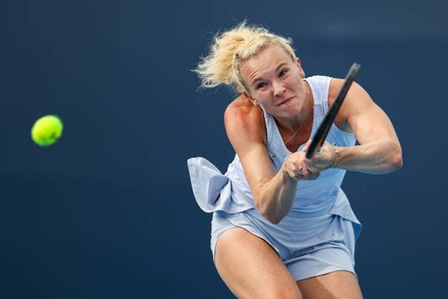 BEIJING, CHINA - SEPTEMBER 25: Katerina Siniakova of the Czech Republic competes in the Women s Singles Round of 128 match against Anastasia Potapova on day 4 of the 2025 China Open at National Tennis Center on September 25, 2025 in Beijing, China.  Copyright: xVCGx 111593114227