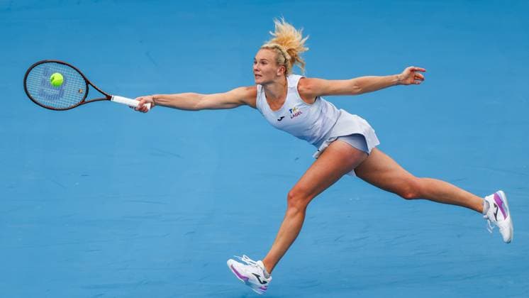 BEIJING, CHINA - SEPTEMBER 25: Katerina Siniakova of the Czech Republic competes in the Women s Singles Round of 128 match against Anastasia Potapova on day 4 of the 2025 China Open at National Tennis Center on September 25, 2025 in Beijing, China.  Copyright: xVCGx 111593115682