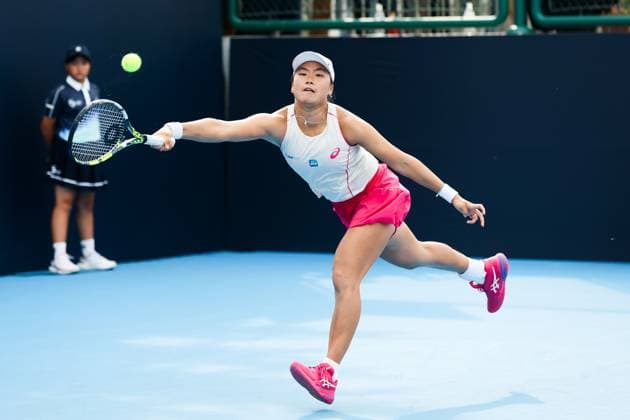 BEIJING, CHINA - SEPTEMBER 25: Janice Tjen of Indonesia competes in the Women s Singles Round of 128 match against Aliaksandra Sasnovich on day 4 of the 2025 China Open at National Tennis Center on September 25, 2025 in Beijing, China.  Copyright: xVCGx 111593127094