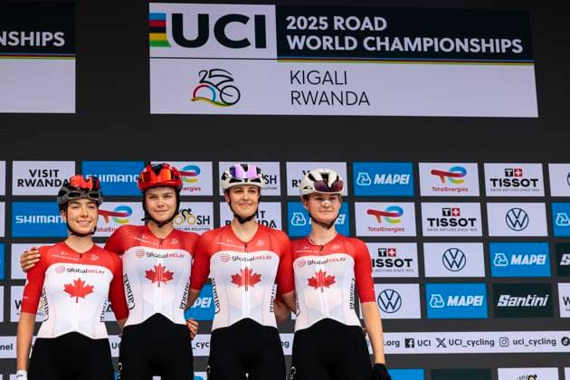 2025 UCI Road World Championships Kigali Rwanda 2025 UCI Road World Championships Kigali Rwanda - Women U23 Road Race - Kigali - Kigali 119,3 km - 25 09 2025 - Jenaya Francis (Canada) - Ava Holmgren (Canada) - Isabella Holmgren (Canada) - Anabelle Thomas (Canada) - photo Luca Bettini SprintCyclingAgency 2025 Kigali Rwanda  Copyright: xLucaxBettinix xSprintcyclingagencyx