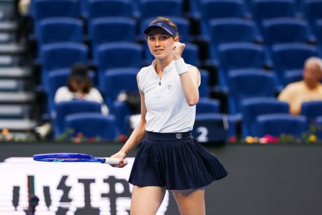 BEIJING, CHINA - SEPTEMBER 25: Cristina Bucsa of Spain reacts in the Women s Singles Round of 128 match against Donna Vekic of Croatia on day 4 of the 2025 China Open at National Tennis Center on September 25, 2025 in Beijing, China.  Copyright: xVCGx 111593145740