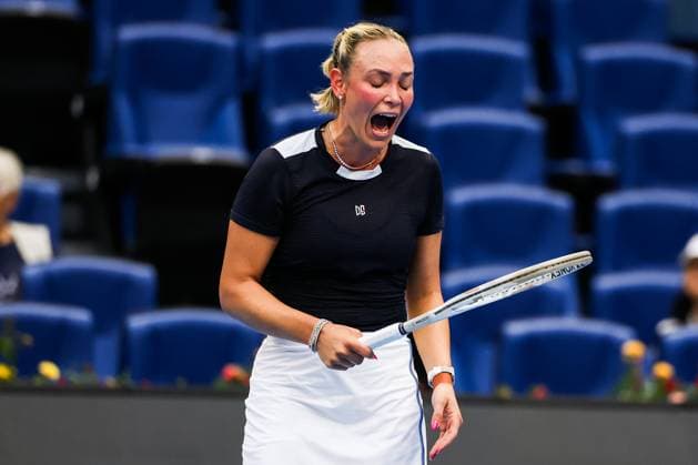 BEIJING, CHINA - SEPTEMBER 25: Donna Vekic of Croatia reacts in the Women s Singles Round of 128 match against Cristina Bucsa of Spain on day 4 of the 2025 China Open at National Tennis Center on September 25, 2025 in Beijing, China.  Copyright: xVCGx 111593144468