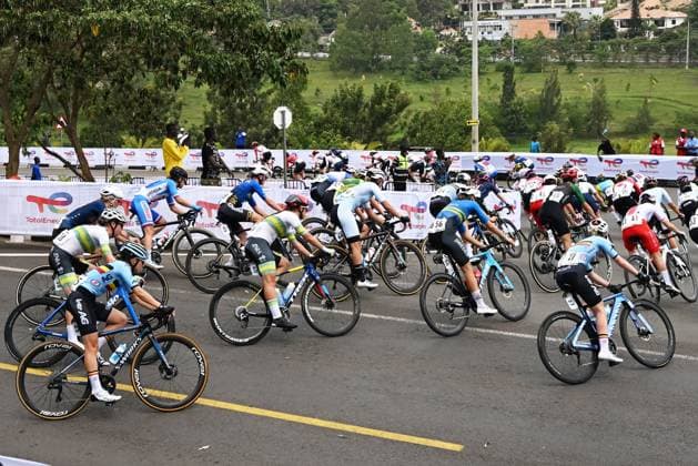 Belgian Tess Moerman and Belgian Xaydee van Sinaey pictured in action during the U23 women road race (119,3 km) at the cycling road World Championships in Kigali, Rwanda, Thursday 25 September 2025. The 2025 UCI Road World Championships take place from 21 to 28 September in Kigali, Rwanda. DIRKxWAEM  x135242196x