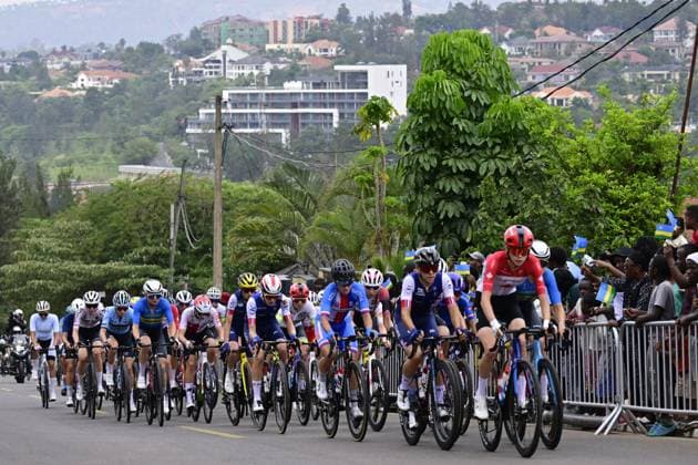 Belgian Tess Moerman pictured in the pack of riders during the U23 women road race (119,3 km) at the cycling road World Championships in Kigali, Rwanda, Thursday 25 September 2025. The 2025 UCI Road World Championships take place from 21 to 28 September in Kigali, Rwanda. DIRKxWAEM  x135243046x