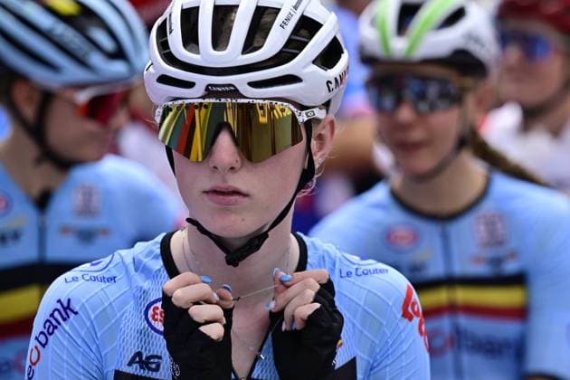 Belgian Xaydee van Sinaey pictured at the start of the U23 women road race (119,3 km) at the cycling road World Championships in Kigali, Rwanda, Thursday 25 September 2025. The 2025 UCI Road World Championships take place from 21 to 28 September in Kigali, Rwanda. DIRKxWAEM  x135243051x