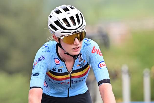Belgian Xaydee van Sinaey pictured in action during the U23 women road race (119,3 km) at the cycling road World Championships in Kigali, Rwanda, Thursday 25 September 2025. The 2025 UCI Road World Championships take place from 21 to 28 September in Kigali, Rwanda. DIRKxWAEM  x135244689x