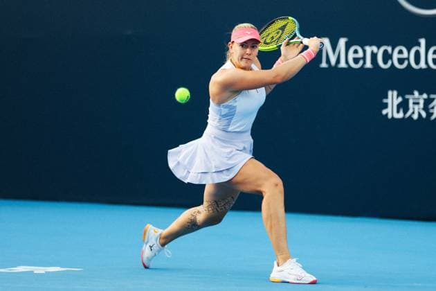 BEIJING, CHINA - SEPTEMBER 25: Dalma Galfi of Hungary competes in the Women s Singles Round of 128 match against Lois Boisson of France on day 4 of the 2025 China Open at National Tennis Center on September 25, 2025 in Beijing, China.  Copyright: xVCGx 111593137163