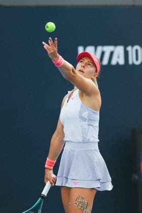 BEIJING, CHINA - SEPTEMBER 25: Dalma Galfi of Hungary competes in the Women s Singles Round of 128 match against Lois Boisson of France on day 4 of the 2025 China Open at National Tennis Center on September 25, 2025 in Beijing, China.  Copyright: xVCGx 111593136960
