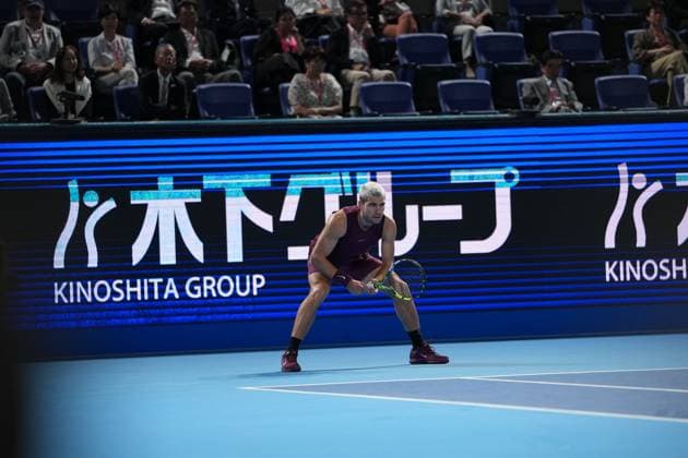 Carlos Alcaraz of spain defeated Sebastian Baez of Argentina 6-4 6-2 in Men s singles in Japan open tennis tournament ATP500 2025 at Ariake Tennis stadium in Tokyo, Japan on September 25, 2025  Copyright: xRanjithxKumar IPAxSportx xipa-agency.netx xx IPA_65729350 IPA_Agency_IPA65729350