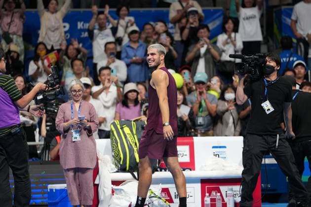 Carlos Alcaraz of spain defeated Sebastian Baez of Argentina 6-4 6-2 in Men s singles in Japan open tennis tournament ATP500 2025 at Ariake Tennis stadium in Tokyo, Japan on September 25, 2025  Copyright: xRanjithxKumar IPAxSportx xipa-agency.netx xx IPA_65729680 IPA_Agency_IPA65729680