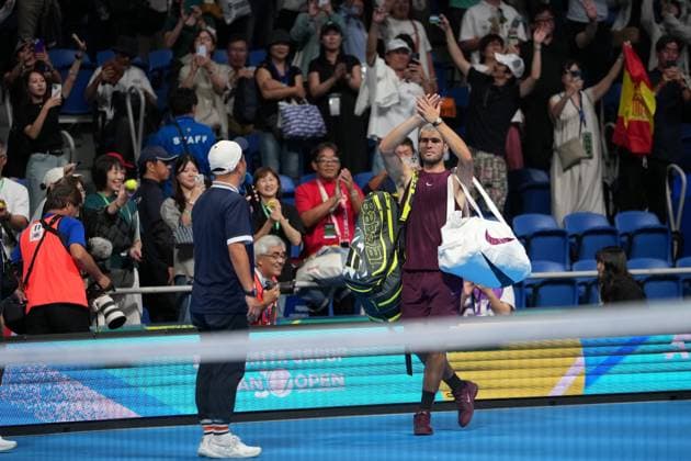 Carlos Alcaraz of spain defeated Sebastian Baez of Argentina 6-4 6-2 in Men s singles in Japan open tennis tournament ATP500 2025 at Ariake Tennis stadium in Tokyo, Japan on September 25, 2025  Copyright: xRanjithxKumar IPAxSportx xipa-agency.netx xx IPA_65729688 IPA_Agency_IPA65729688