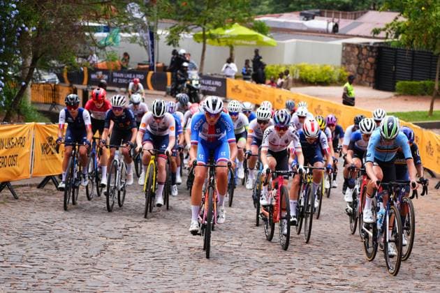 2025 UCI Road World Championships Picture by Zac Williams SWpix.com - 25 09 2025 - Cycling - 2025 UCI Road World Championships - Kigali Convention Centre, Kigali, Rwanda - Women Under-23 Road Race - Julia KopeckÃ½ (Czechia), Lore de Schepper (Belgium), Justyna Czapla (Germany) Copyright: x xSWpix.comx(t axPhotographyxHubxLtd)xZacxWilliams SWpix.comx SWP-3030-6786
