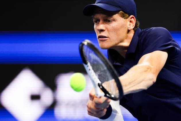 BEIJING, CHINA - SEPTEMBER 25: Jannik Sinner of Italy competes in the Men s Singles Round of 32 match against Marin Cilic of Croatia on day 4 of the 2025 China Open at National Tennis Center on September 25, 2025 in Beijing, China.  Copyright: xVCGx 111593166718