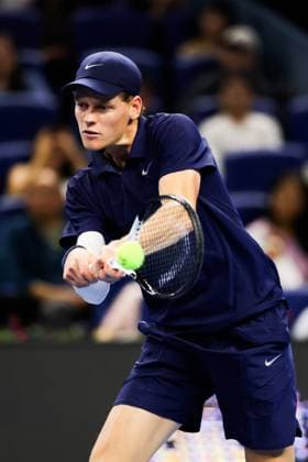 BEIJING, CHINA - SEPTEMBER 25: Jannik Sinner of Italy competes in the Men s Singles Round of 32 match against Marin Cilic of Croatia on day 4 of the 2025 China Open at National Tennis Center on September 25, 2025 in Beijing, China.  Copyright: xVCGx 111593166254