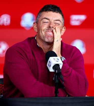 Rory McIlroy of Team Europe during a press conference, PK, Pressekonferenz 2025 Ryder Cup, Thursday Practice, Golf, Bethpage Black Golf Course, New York, USA - 25 Sep 2025New York Bethpage Black Golf Course New York (NY) United States of America EDITORIAL USE ONLY No use with unauthorised audio, video, data, fixture lists, club league logos or live services. Online in-match use limited to 120 images, no video emulation. No use in betting, games or single club league player publications. Copyright: xJamesxMarsh Shutterstockx 15500195o