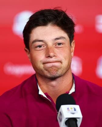 Viktor Hovland of Team Europe during a press conference, PK, Pressekonferenz 2025 Ryder Cup, Thursday Practice, Golf, Bethpage Black Golf Course, New York, USA - 25 Sep 2025New York Bethpage Black Golf Course New York (NY) United States of America EDITORIAL USE ONLY No use with unauthorised audio, video, data, fixture lists, club league logos or live services. Online in-match use limited to 120 images, no video emulation. No use in betting, games or single club league player publications. Copyright: xJamesxMarsh Shutterstockx 15500195i