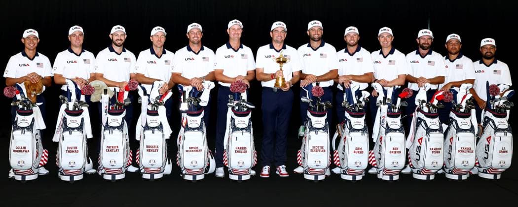 The USA team photo. 2025 Ryder Cup, Thursday Practice, Golf, Bethpage Black Golf Course, New York, USA - 25 Sep 2025New York Bethpage Black Golf Course New York (NY) United States of America EDITORIAL USE ONLY No use with unauthorised audio, video, data, fixture lists, club league logos or live services. Online in-match use limited to 120 images, no video emulation. No use in betting, games or single club league player publications. Copyright: xJamesxMarsh Shutterstockx 15500195bh