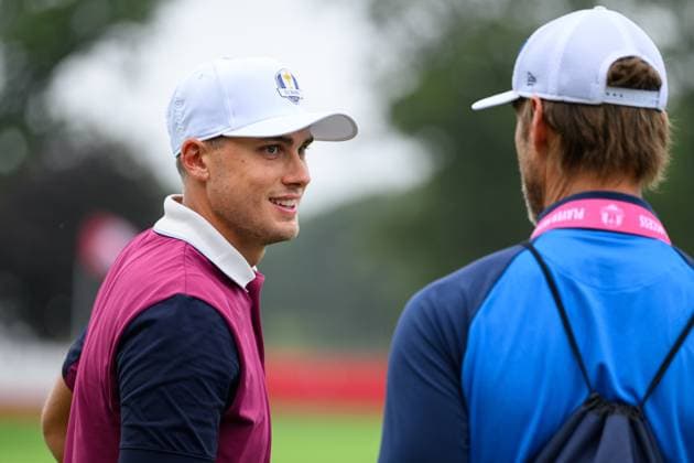 250925 Ludvig Aberg of Team Europe during a practice round ahead of the Ryder Cup on September 25, 2025 in New York Photo Jesper Zerman BILDBYRAN kod JZ JZ0616 golf ryder cup day 1 bbeng  Copyright: JESPERxZERMAN BB250925JZ001