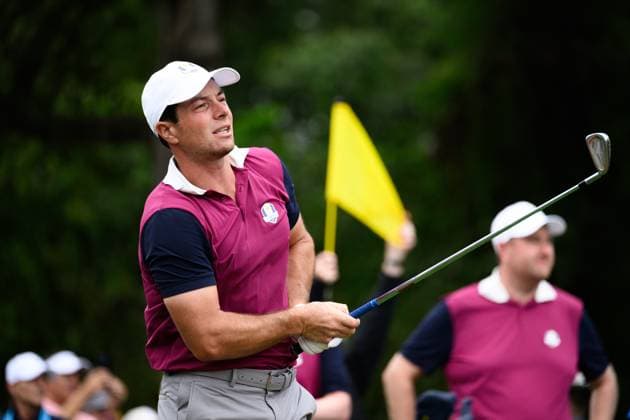 250925 Viktor Hovland of Team Europe during a practice round ahead of the Ryder Cup on September 25, 2025 in New York Photo Jesper Zerman BILDBYRAN kod JZ JZ0616 golf ryder cup day 1 bbeng  Copyright: JESPERxZERMAN BB250925JZ003