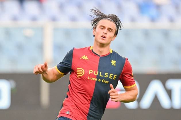 GenoaÕs Lorenzo Colombo during the Italian Cup soccer match between Genoa and Empoli at the Luigi Ferraris Stadium in Genoa, Italy - Thursday, Semptember 25, 2025. - Soccer .  Copyright: xTanoxPecoraro LaPressex