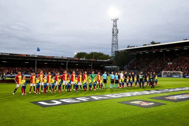 DEVENTER - Overview of the stadium during the Europa League match between Go Ahead Eagles and Steaua Bucharest at the Adelaarshorst stadium on September 25, 2025, in Deventer, Netherlands. ANP VINCENT JANNINK UEFA Europa League 2025-2026 xVIxANPxSportx xxANPxIVx 537464801 originalFilename: 537464801.jpg