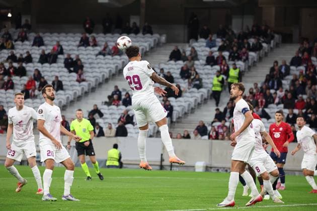 FOOTBALL : LOSC Lille vs SK Brann - UEFA Europa League - 25 09 2025 Noah HOLM (SK Brann) lors du match LOSC Lille vs SK Brann, UEFA Europa League phase de ligue, Decathlon Arena stade Pierre Mauroy, le 25 septembre 2025 - photo Laurent Sanson PsnewZ  Copyright: xLaurentxSANSONx xPsnewZx