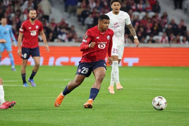 FOOTBALL : LOSC Lille vs SK Brann - UEFA Europa League - 25 09 2025 Hamza IGAMANE (LOSC Lille) lors du match LOSC Lille vs SK Brann, UEFA Europa League phase de ligue, Decathlon Arena stade Pierre Mauroy, le 25 septembre 2025 - photo Laurent Sanson PsnewZ  Copyright: xLaurentxSANSONx xPsnewZx