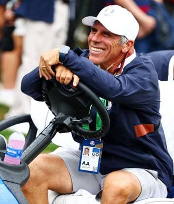 Gianfranco Zola seen driving a Team Europe buggy. 2025 Ryder Cup, Thursday Practice, Golf, Bethpage Black Golf Course, New York, USA - 25 Sep 2025New York Bethpage Black Golf Course New York (NY) United States of America EDITORIAL USE ONLY No use with unauthorised audio, video, data, fixture lists, club league logos or live services. Online in-match use limited to 120 images, no video emulation. No use in betting, games or single club league player publications.  Copyright: xJamesxMarsh Shutterstockx 15500195dk
